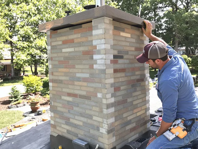 Bethel Chimney Sweep completing a modern chimney remodel in Bethel, CT