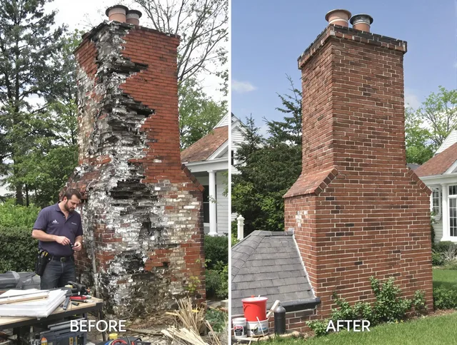 Bethel Chimney Sweep performing a full chimney restoration in Bethel, CT